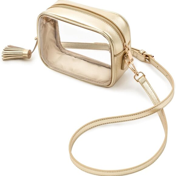 Stadium Approved PVC Crossbody Purse - Small Clear Bag with Adjustable Shoulder - Picture 1 of 6